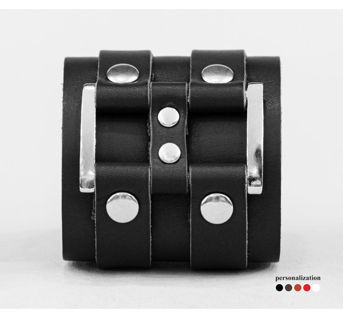 Leather cuff bracelet for men or women, code 3470