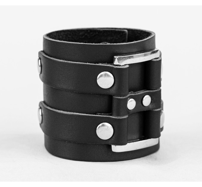 Leather cuff bracelet for men or women, code 3470