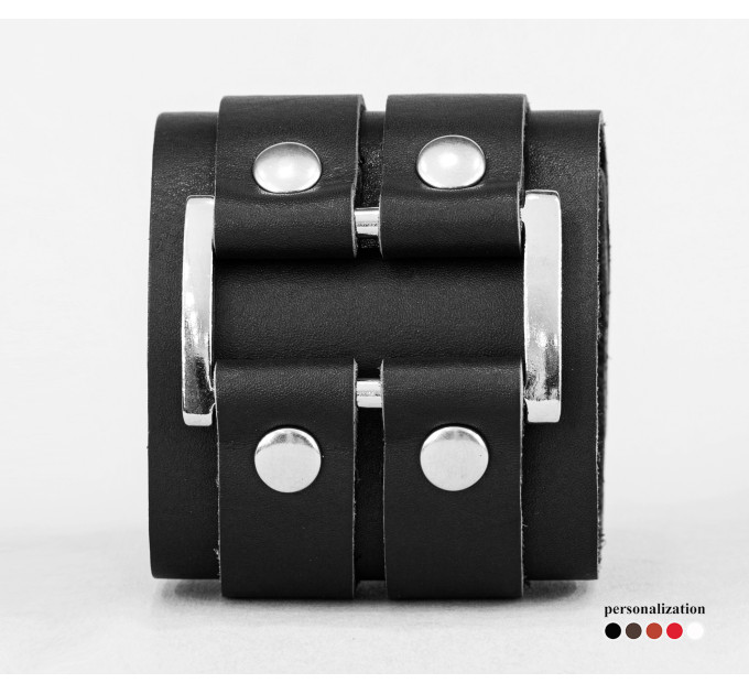 Leather cuff bracelet for men or women, code 3475