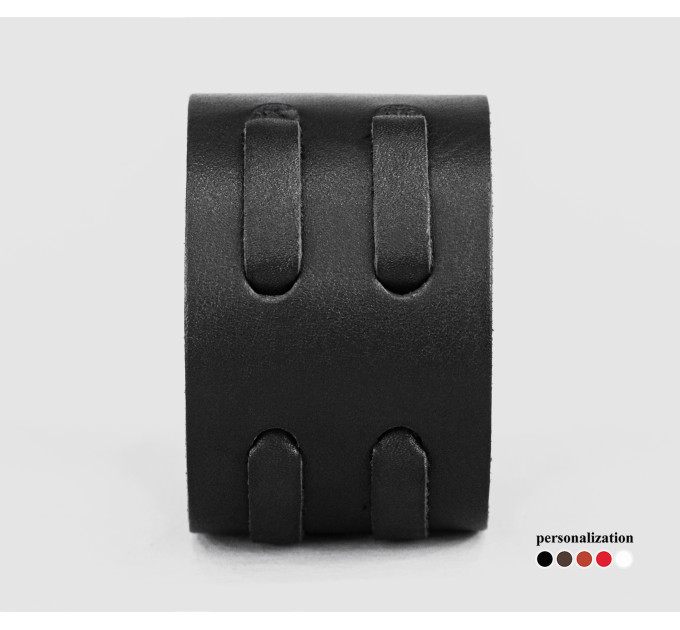 Leather cuff bracelet for men or women, code 3510