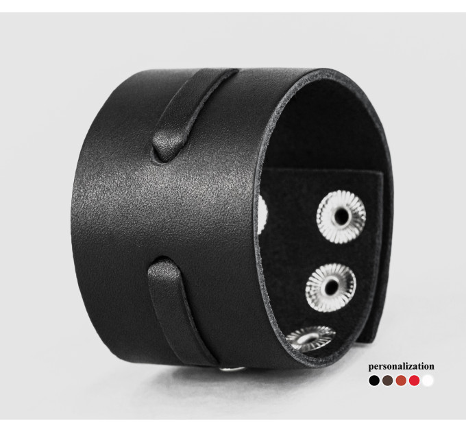 Leather cuff bracelet for men or women, code 3511