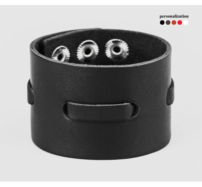 Leather cuff bracelet for men or women, code 3511