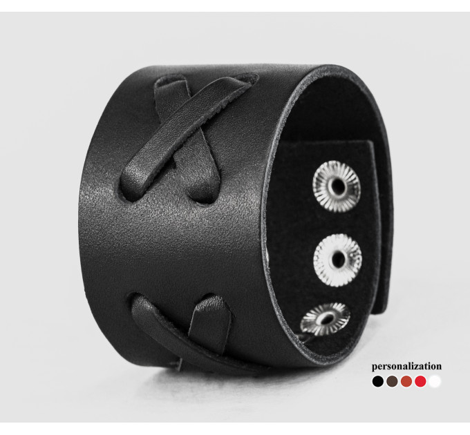 Leather cuff bracelet for men or women, code 3512