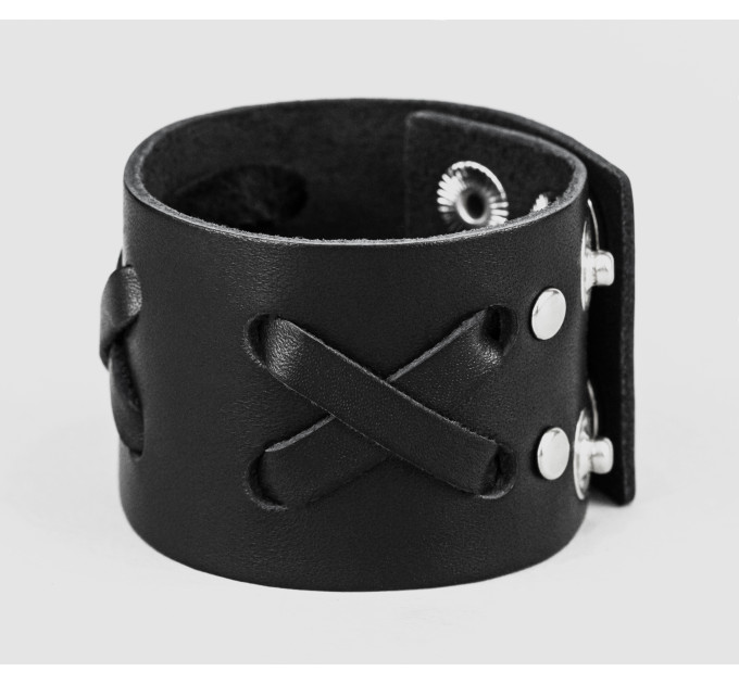 Leather cuff bracelet for men or women, code 3512