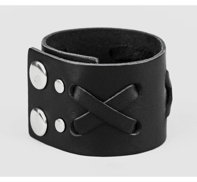 Leather cuff bracelet for men or women, code 3512