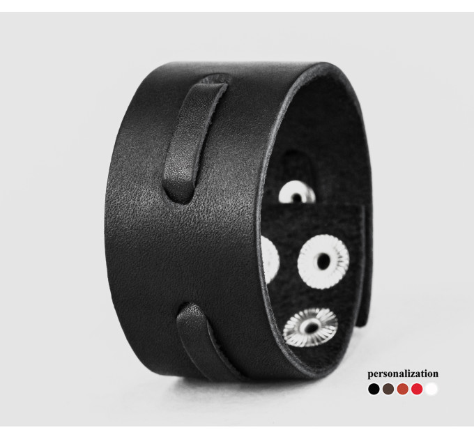 Leather cuff bracelet for men or women, code 3521