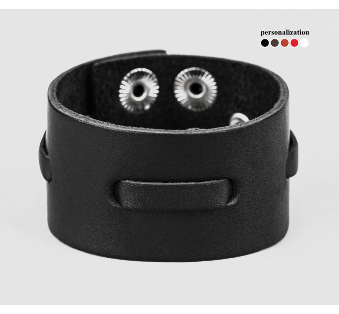 Leather cuff bracelet for men or women, code 3521