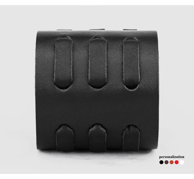 Leather cuff bracelet for men or women, code 3525