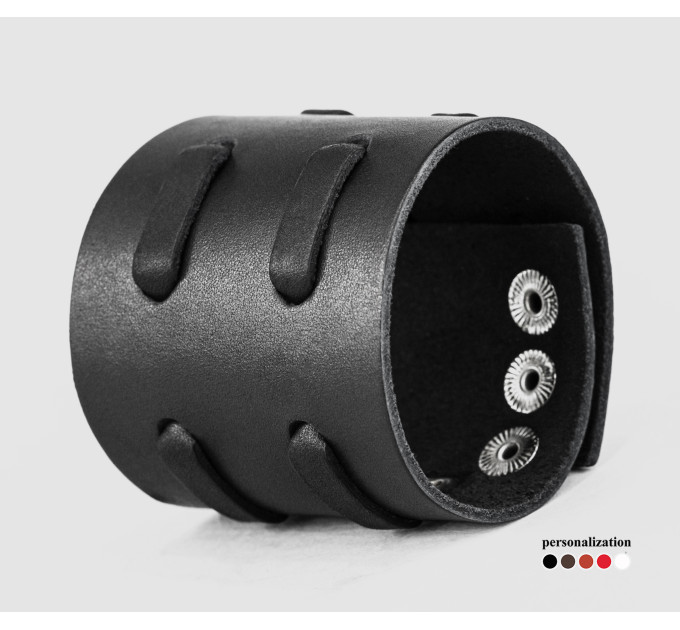 Leather cuff bracelet for men or women, code 3526