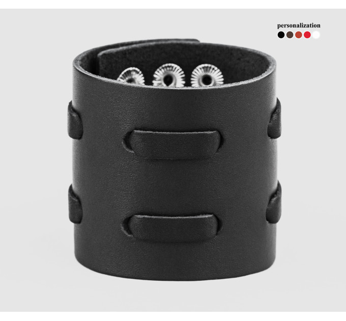 Leather cuff bracelet for men or women, code 3526