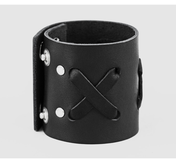Leather cuff bracelet for men or women, code 3527