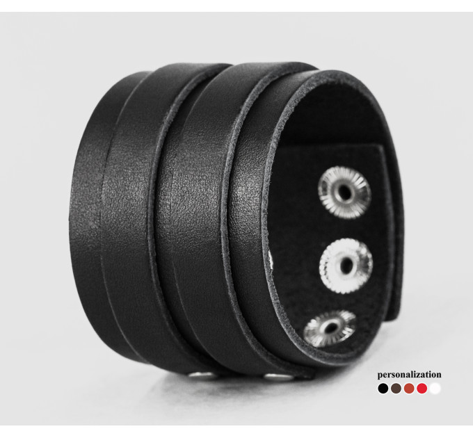 Leather cuff bracelet for men or women, code 3534