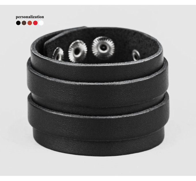 Leather cuff bracelet for men or women, code 3534