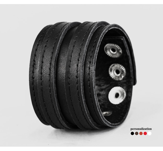 Leather cuff bracelet for men or women, code 3534st