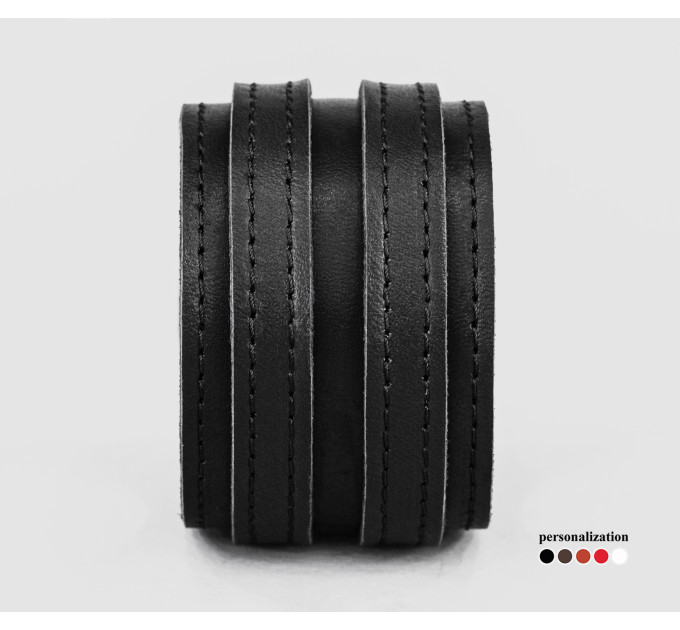 Leather cuff bracelet for men or women, code 3534st