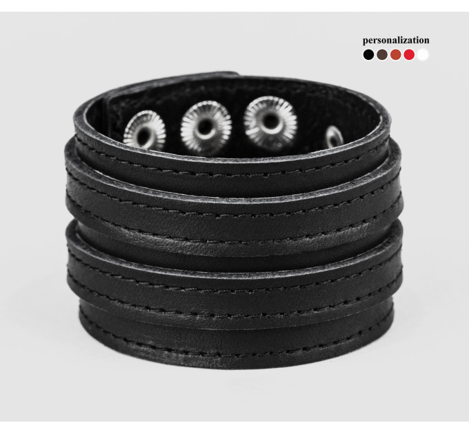 Leather cuff bracelet for men or women, code 3534st