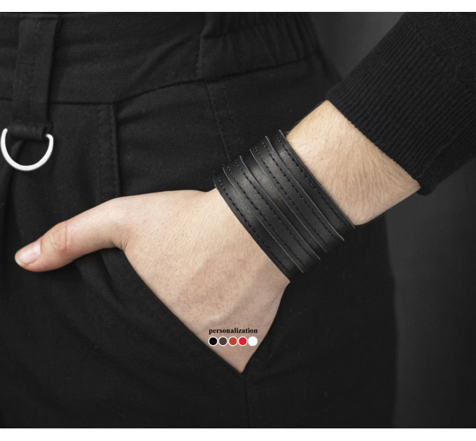 Leather cuff bracelet for men or women, code 3534st