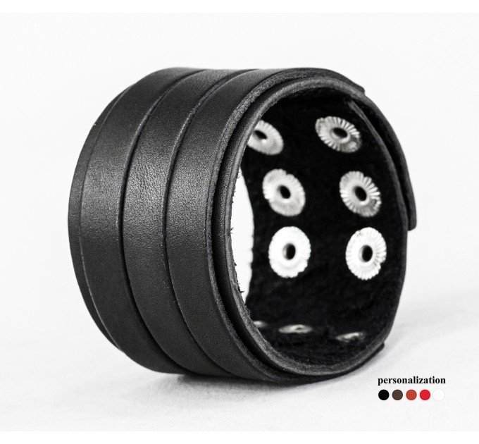 Leather cuff bracelet for men or women, code 3535