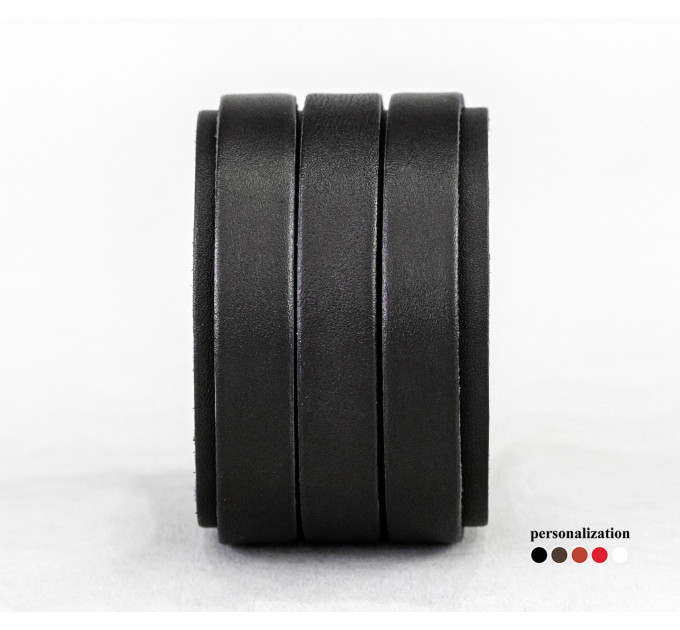 Leather cuff bracelet for men or women, code 3535