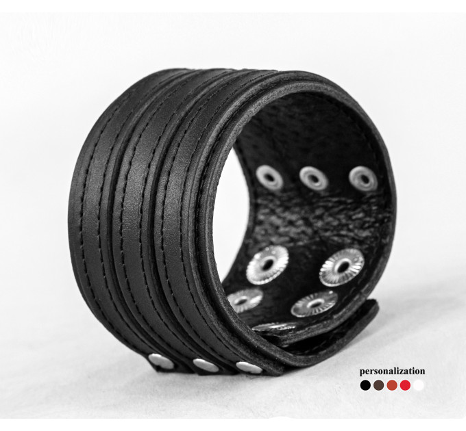 Leather cuff bracelet for men or women, code 3535st