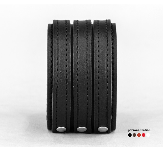 Leather cuff bracelet for men or women, code 3535st