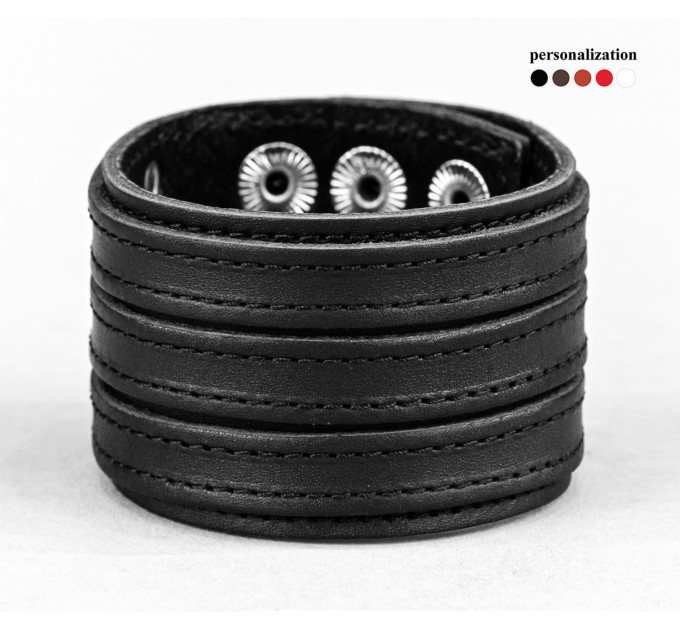 Leather cuff bracelet for men or women, code 3535st