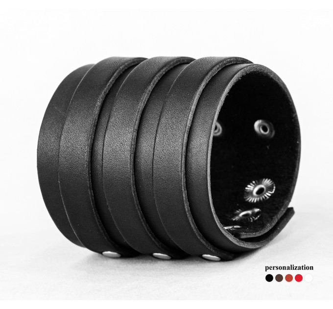 Leather cuff bracelet for men or women, code 3536