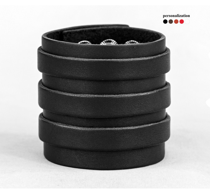 Leather cuff bracelet for men or women, code 3536