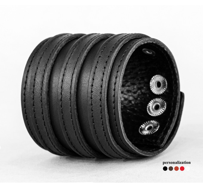 Leather cuff bracelet for men or women, code 3536st