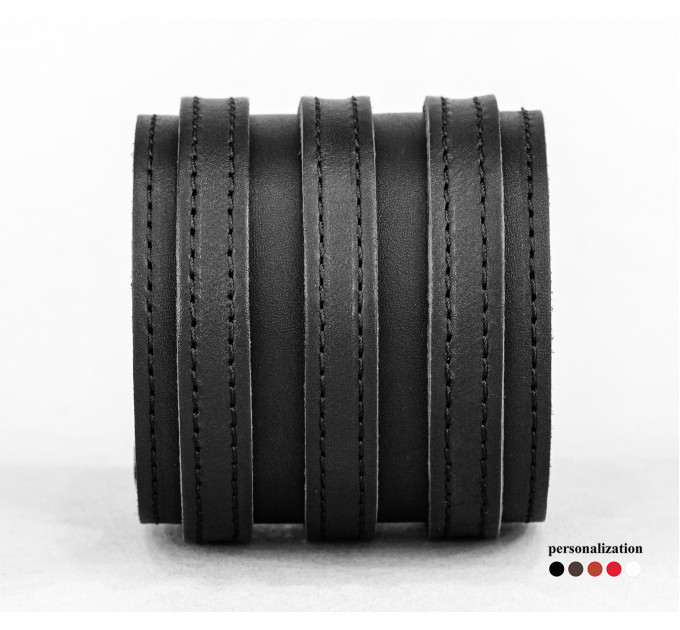 Leather cuff bracelet for men or women, code 3536st