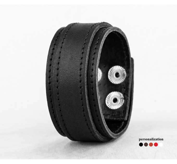 Leather cuff bracelet for men or women, code 3543st