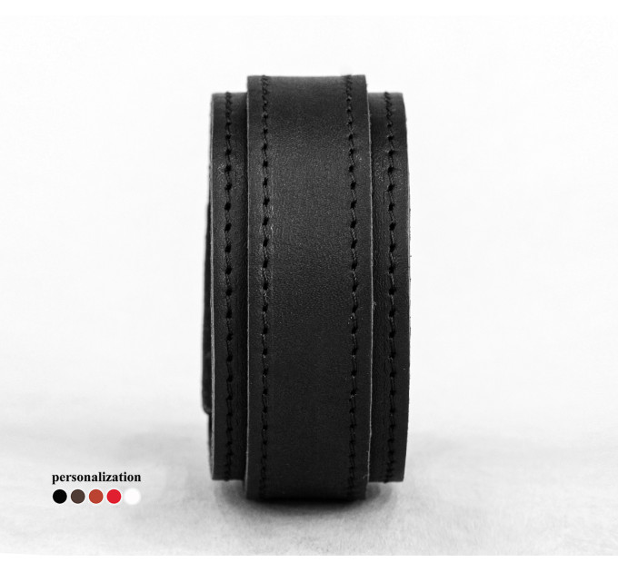 Leather cuff bracelet for men or women, code 3543st