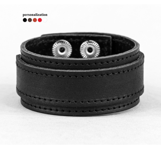 Leather cuff bracelet for men or women, code 3543st