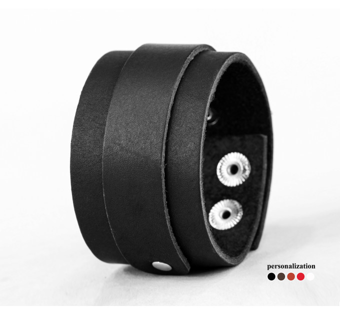 Leather cuff bracelet for men or women, code 3544