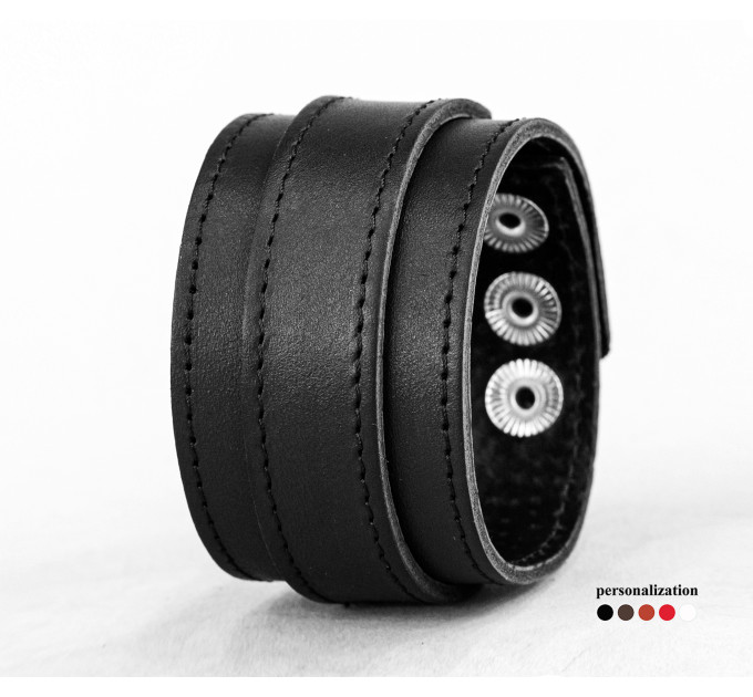 Leather cuff bracelet for men or women, code 3544st