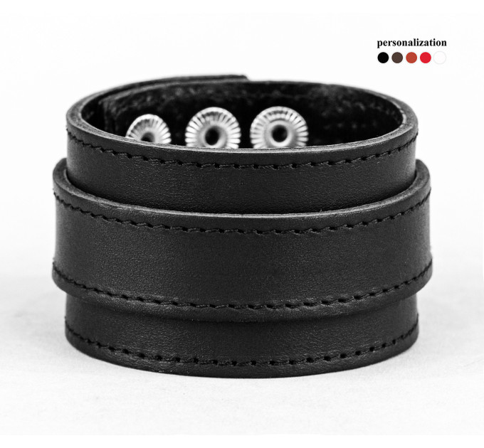Leather cuff bracelet for men or women, code 3544st