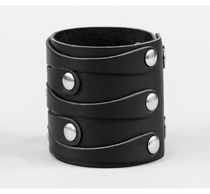 Leather cuff bracelet for men or women, code 3554
