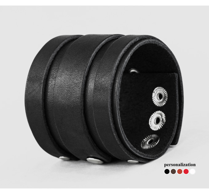 Leather cuff bracelet for men or women, code 3574