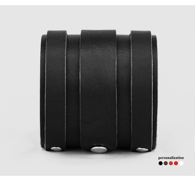 Leather cuff bracelet for men or women, code 3574