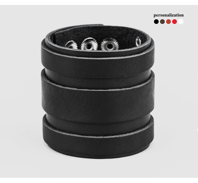 Leather cuff bracelet for men or women, code 3574