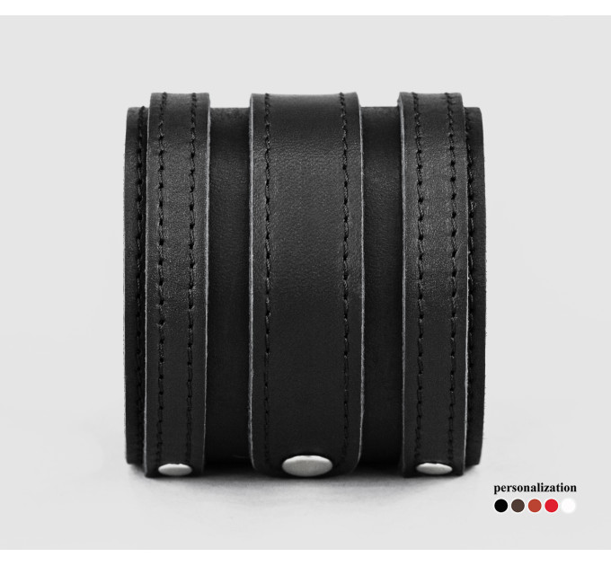 Leather cuff bracelet for men or women, code 3574st