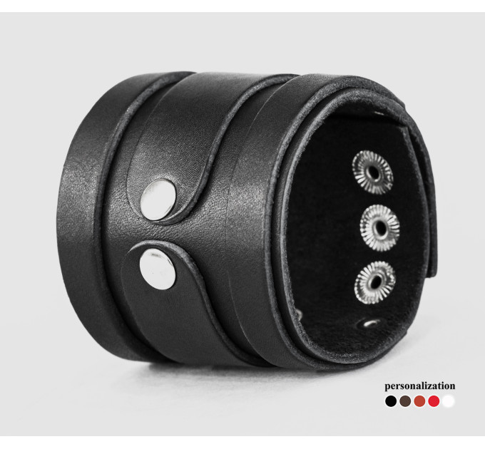 Leather cuff bracelet for men or women, code 3575