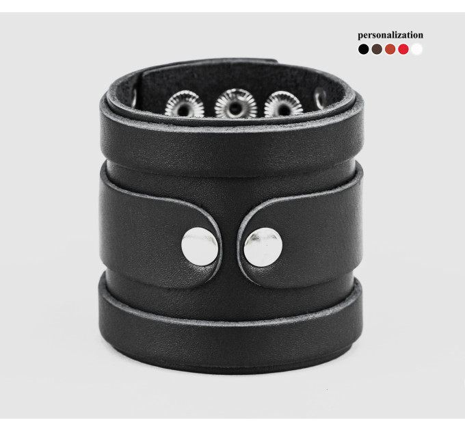 Leather cuff bracelet for men or women, code 3575