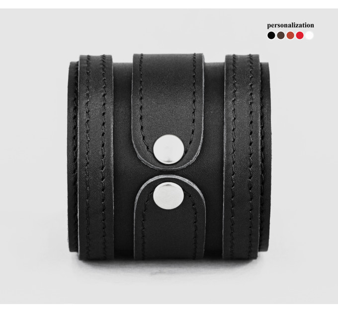 Leather cuff bracelet for men or women, code 3575st
