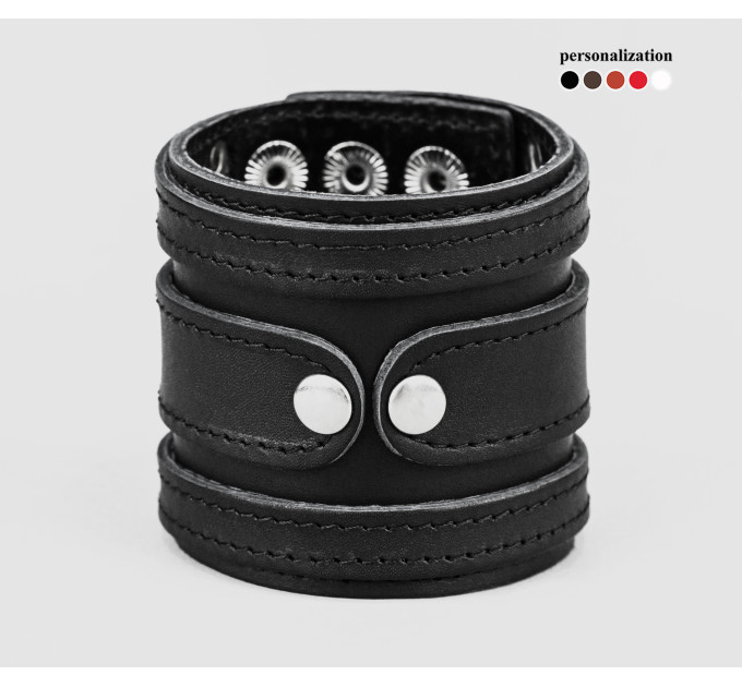 Leather cuff bracelet for men or women, code 3575st