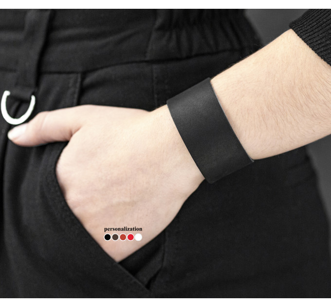 Leather cuff bracelet for men or women, code 3601