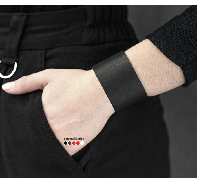 Leather cuff bracelet for men or women, code 3602