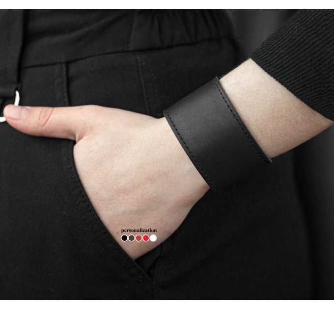Leather cuff bracelet for men or women, code 3602st