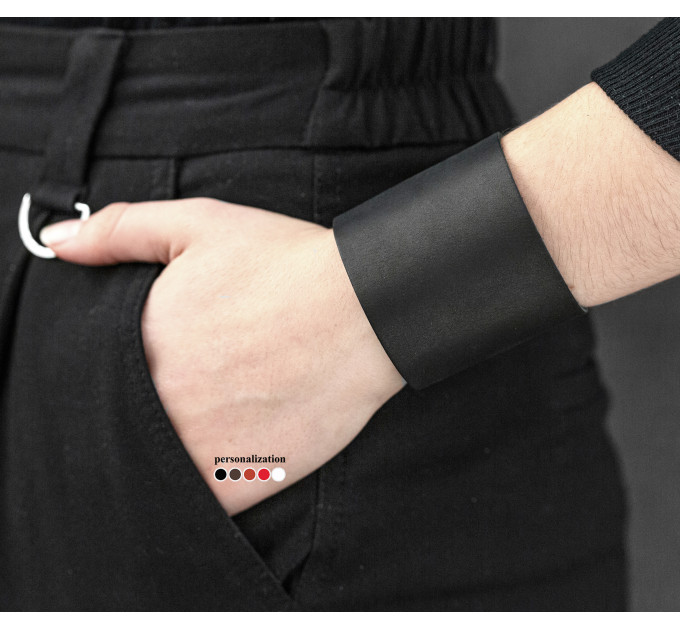 Leather cuff bracelet for men or women, code 3603