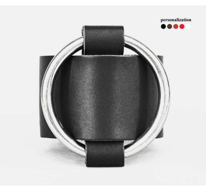 Leather cuff bracelet for men or women, code 3610